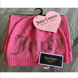 Juicy Couture Black Label Pink Studded Hat/Scarf